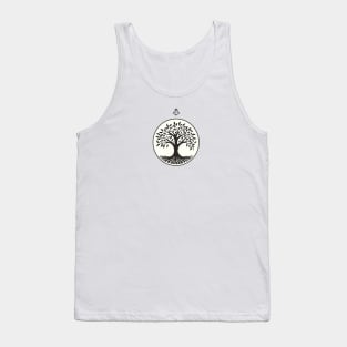 Contemporary Black Deciduous Tree Design Tank Top